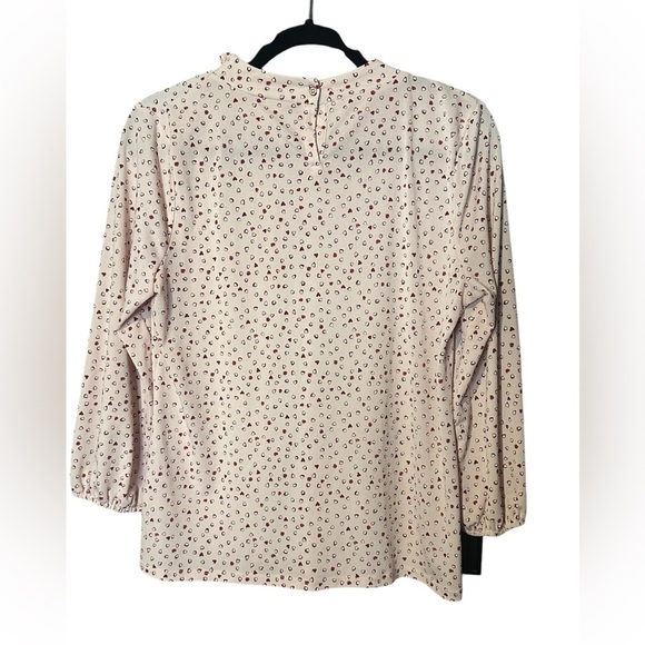 Adrianna Papell Women’s Medium Blouse Pink Red Hearts Valentines Day Dressy - Picture 6 of 7